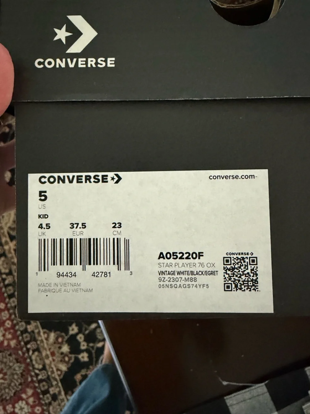 Converse Kids Low Top Sneakers in White and Black Star Logo